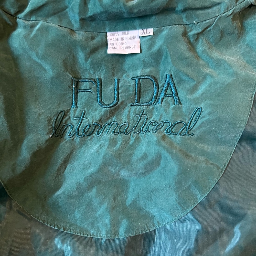 Vintage XL Womens Fringed Bomber 100% SILK - Picture 3 of 4
